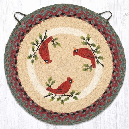 Paisaje 15.5 x 15.5 in. Holly Cardinal Chair Pad Round Rug, Multi Color PA2850425